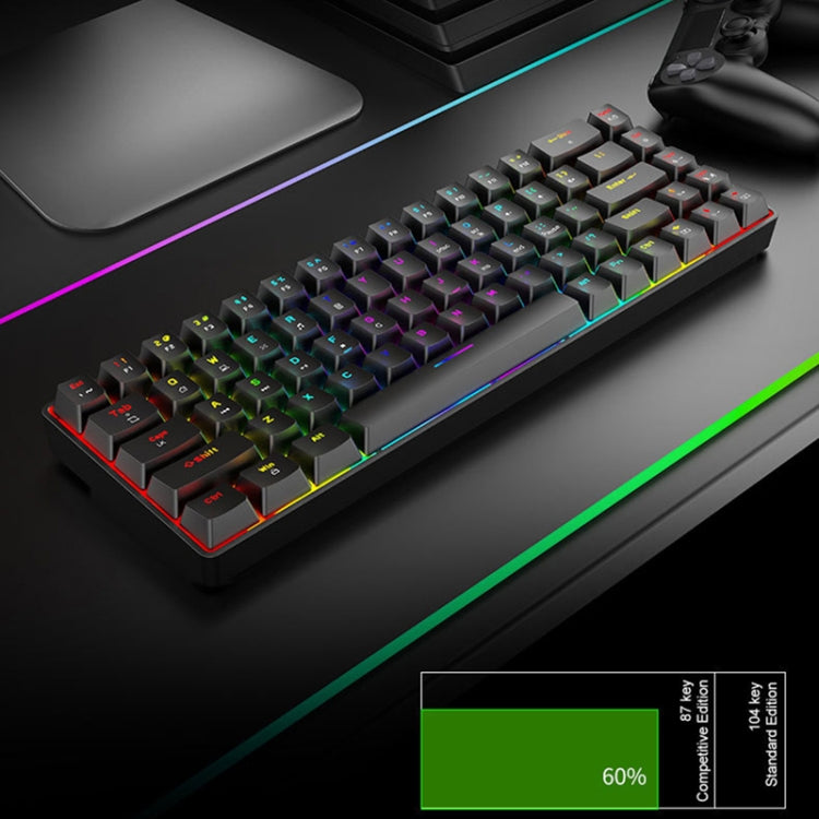 T8 68 Keys Mechanical Gaming Keyboard RGB Backlit Wired Keyboard, Cable Length:1.6m(Blue Green Shaft) - Wired Keyboard by PMC Jewellery | Online Shopping South Africa | PMC Jewellery | Buy Now Pay Later Mobicred