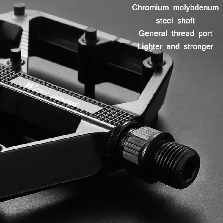 WEST BIKING Bicycle Aluminum Alloy Chromium Molybdenum Steel Axle Pedal(Black) - free shipping - PMc TechLife - Order now!