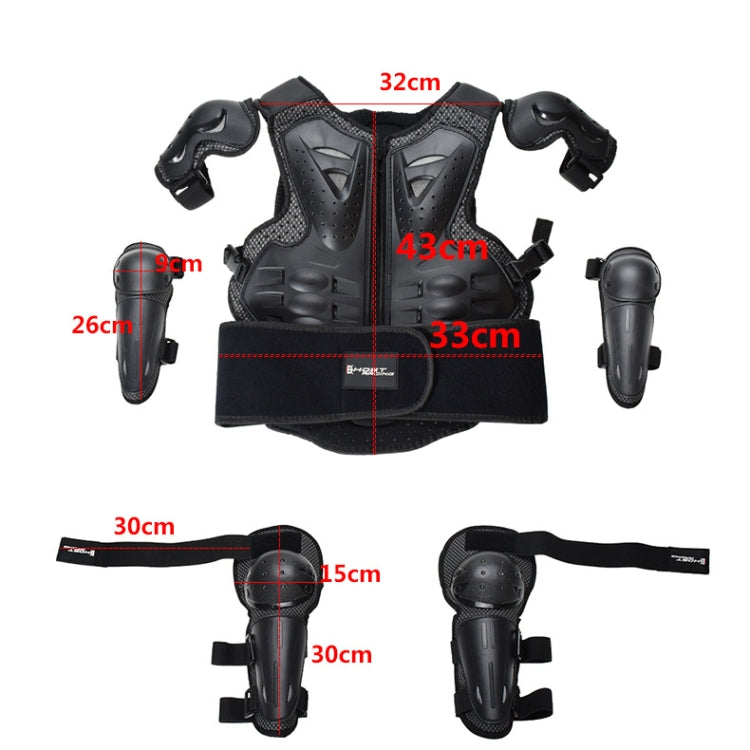 GHOST RACING Motorcycle Protective Gear Children Safety Riding Sport Vest + Knee Pads + Elbow Pads Protective Suit(Blue) - Protective Gear by GHOST RACING | Online Shopping South Africa | PMC Jewellery | Buy Now Pay Later Mobicred