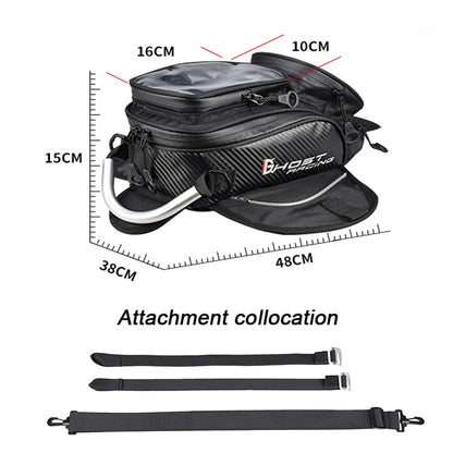 GHOST RACING GR-YXB08 Motorcycle Bag Touch Navigation Fuel Tank Package Dust Waist Bag(With Magnet (Black)) - Bags & Luggages by GHOST RACING | Online Shopping South Africa | PMC Jewellery | Buy Now Pay Later Mobicred