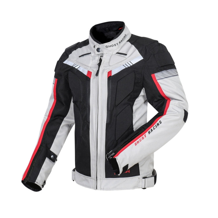 GHOST RACING GR-Y07 Motorcycle Cycling Jacket Four Seasons Locomotive Racing Anti-Fall Cloth, Size: XXXL(Light Grey) - Protective Gear by GHOST RACING | Online Shopping South Africa | PMC Jewellery | Buy Now Pay Later Mobicred