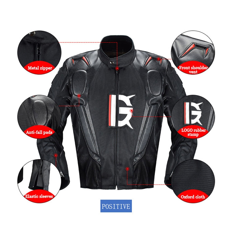 GHOST RACING GR-Y09 Motorcycle Four Seasons Racing Suit Locomotive Riding Anti-Fall Rally Suit, Size: XXL(Black) - free shipping - PMC Jewellery - Order now!