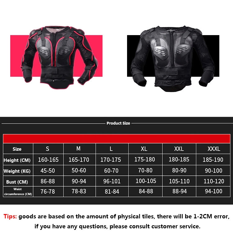 GHOST RACING F060 Motorcycle Armor Suit Riding Protective Gear Chest Protector Elbow Pad Fall Protection Suit, Size: XXL(Red) - Protective Gear by GHOST RACING | Online Shopping South Africa | PMC Jewellery | Buy Now Pay Later Mobicred