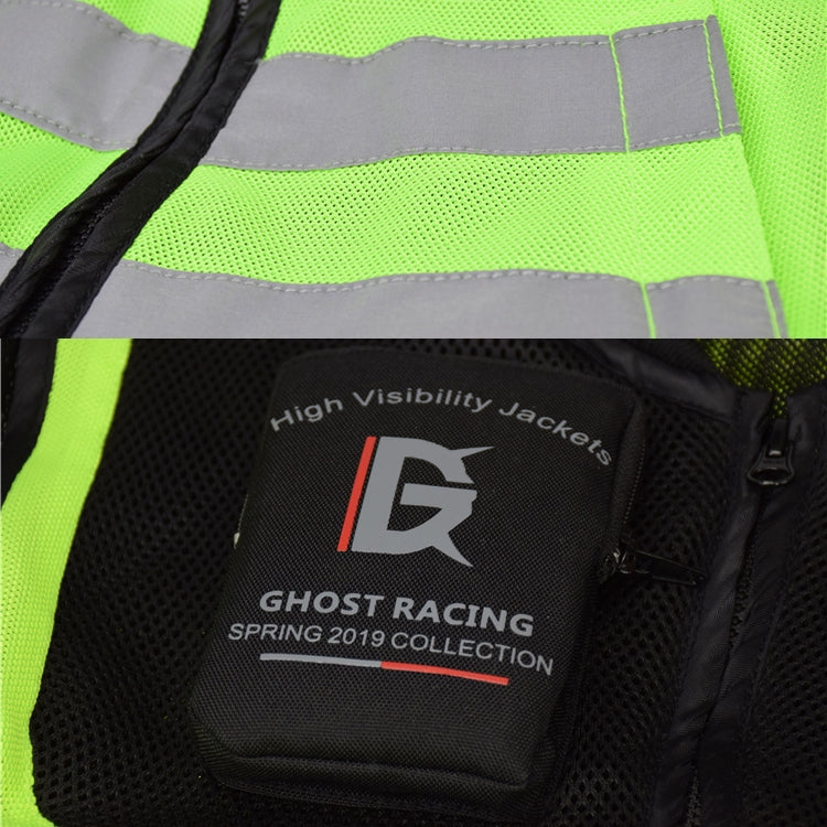 GHOST RACING GR-Y06 Motorcycle Riding Vest Safety Reflective Vest, Size: M(Black) - Protective Gear by GHOST RACING | Online Shopping South Africa | PMC Jewellery | Buy Now Pay Later Mobicred
