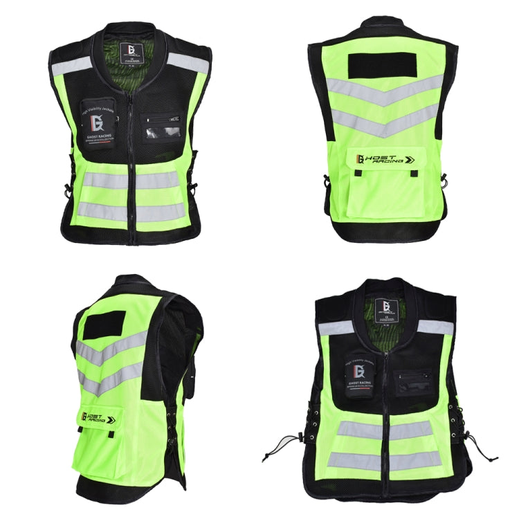 GHOST RACING GR-Y06 Motorcycle Riding Vest Safety Reflective Vest, Size: XL(Fluorescent Green) - Protective Gear by GHOST RACING | Online Shopping South Africa | PMC Jewellery | Buy Now Pay Later Mobicred