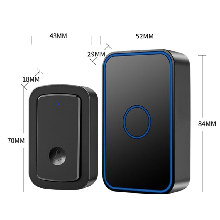 CACAZI A19 1 For 5 Wireless Music Doorbell without Battery, Plug:US Plug(Black) - Wireless Doorbell by CACAZI | Online Shopping South Africa | PMC TechLife | Buy Now Pay Later Mobicred