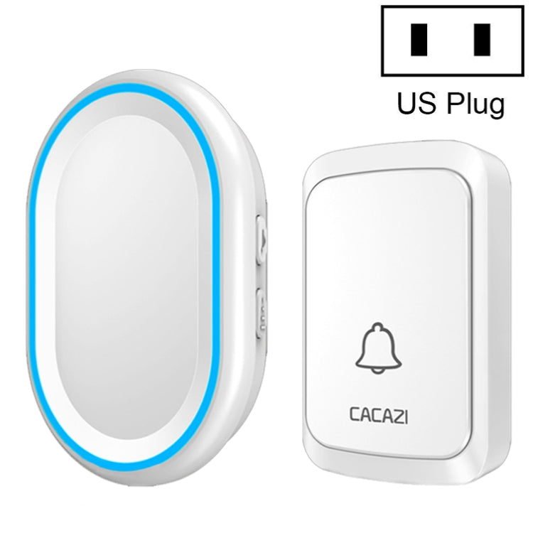 CACAZI A80 1 For 1 Wireless Music Doorbell without Battery, Plug:US Plug(White) - Wireless Doorbell by CACAZI | Online Shopping South Africa | PMC TechLife | Buy Now Pay Later Mobicred