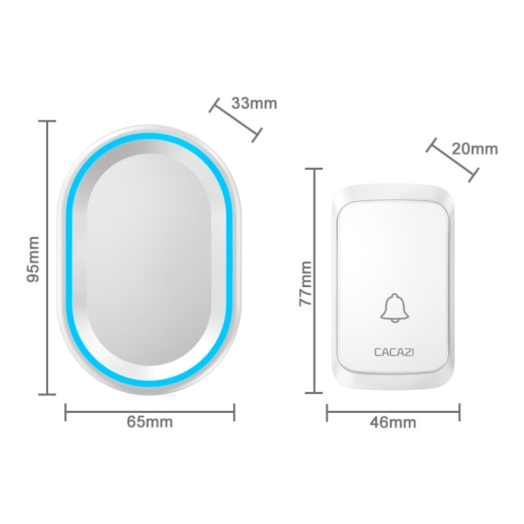 CACAZI A80 1 For 1 Wireless Music Doorbell without Battery, Plug:US Plug(Black) - Wireless Doorbell by CACAZI | Online Shopping South Africa | PMC TechLife