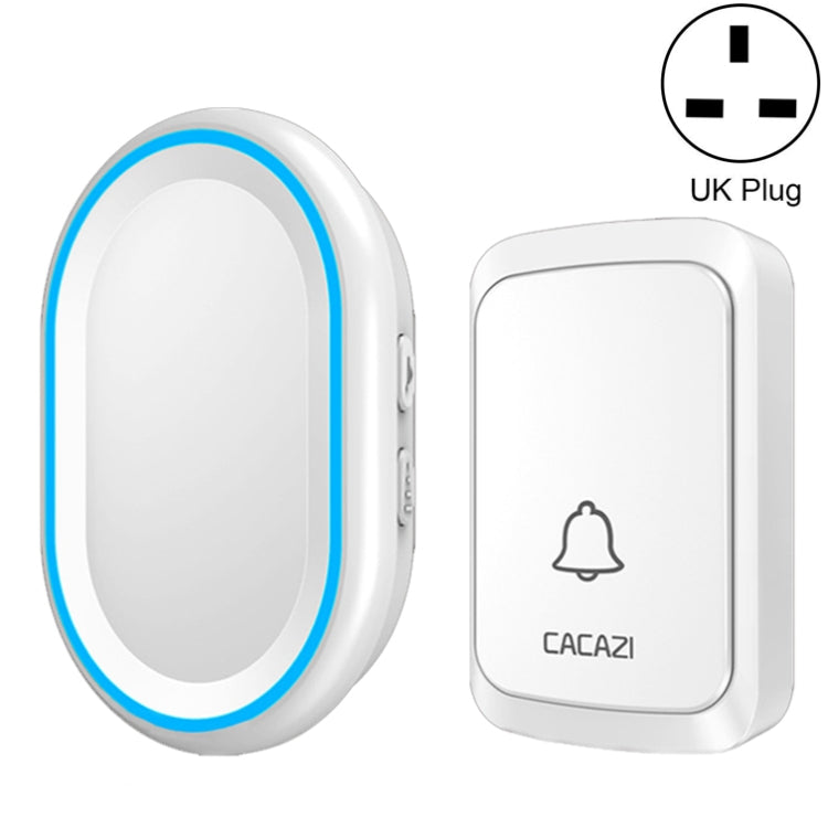 CACAZI A80 1 For 1 Wireless Music Doorbell without Battery, Plug:UK Plug(White) - Wireless Doorbell by CACAZI | Online Shopping South Africa | PMC Jewellery