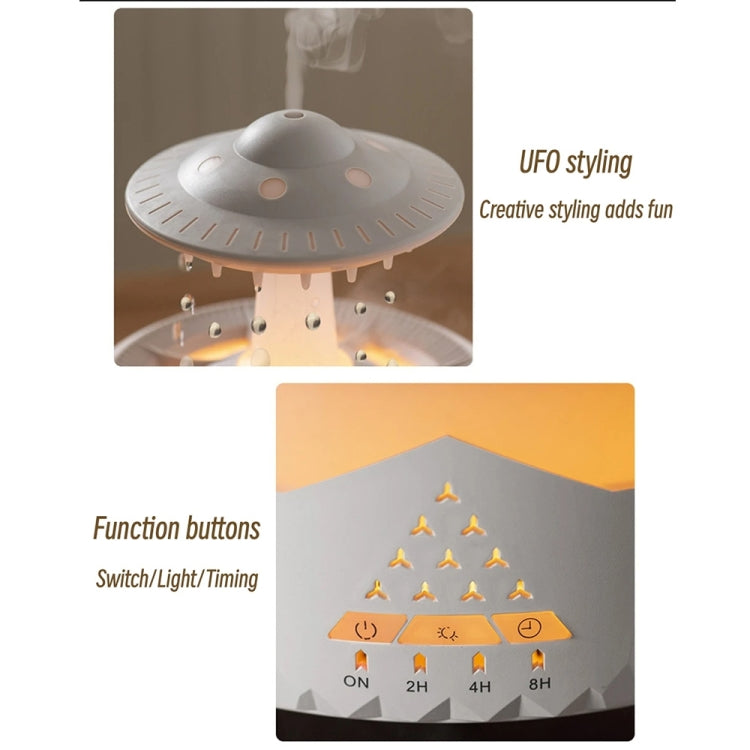 UFO Water Drop Aromatherapy Humidifier Desktop Remote Control Diffuser, Plug: US Plug(White) - free shipping - PMC TechLife - Order now!