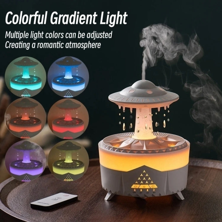 UFO Water Drop Aromatherapy Humidifier Desktop Remote Control Diffuser, Plug: US Plug(Wood Grain) - free shipping - PMC TechLife - Order now!