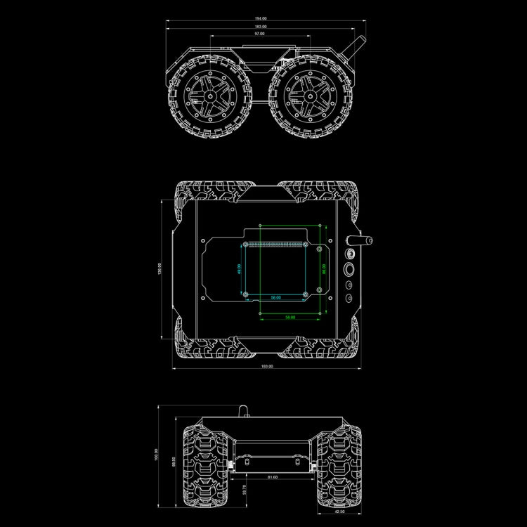 Waveshare WAVE ROVER Flexible Expandable 4WD Mobile Robot Chassis, Onboard ESP32 Module(US Plug) - free shipping - PMC TechLife - Order now!