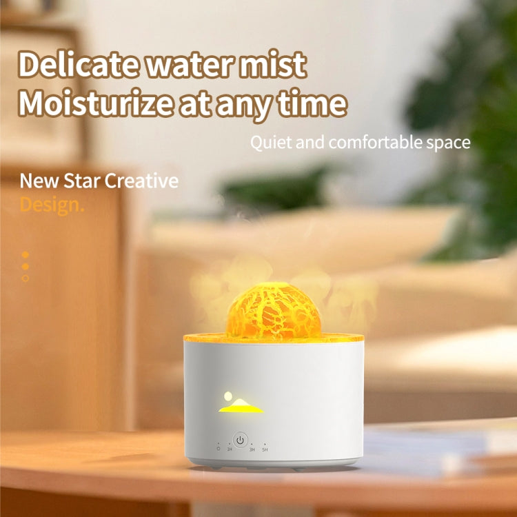 HX-130 Colorful Night Light Planet Desktop Flame Aromatherapy Humidifier, Spec: EU Plug(White) - free shipping - PMC TechLife - Order now!