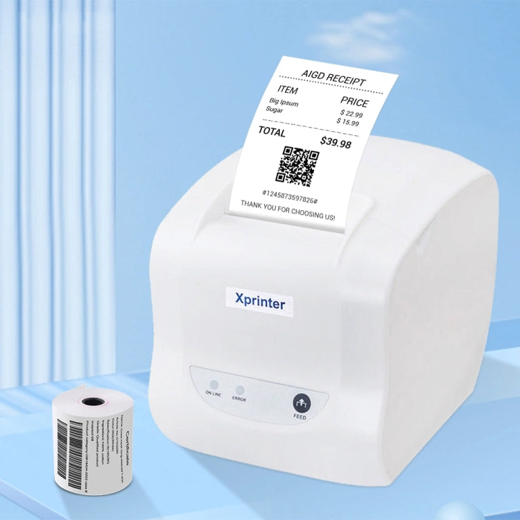 Xprinter XP-D58IIIL 57mm Thermal Label Printer Bill Cashing Printer, Spec: USB+LAN Port(UK Plug) - Printer by Xprinter | Online Shopping South Africa | PMC Jewellery | Buy Now Pay Later Mobicred