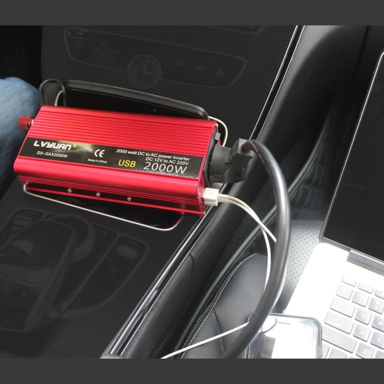 LVYUAN Car Inverter Dual USB Power Converter, Specification: 24V to 220V 2000W - Modified Square Wave by PMC TechLife | Online Shopping South Africa | PMC TechLife | Buy Now Pay Later Mobicred