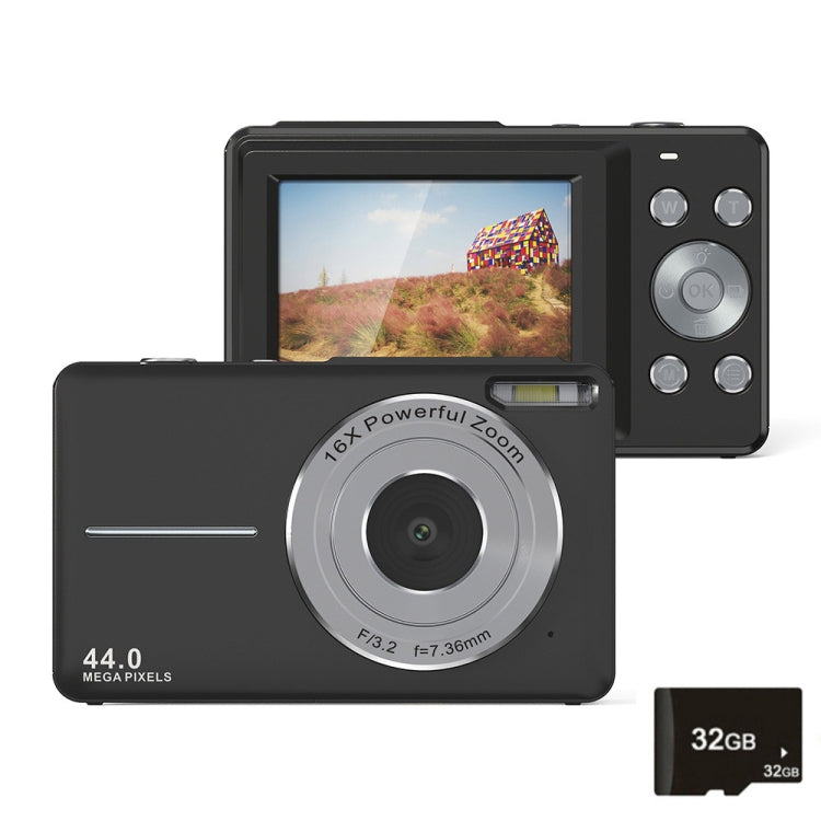 DC403L-AF 2.4-Inch 16X Zoom HD Digital Camera Mini Children Photography Camera UK Plug(Black+32G) - Children Cameras by PMC TechLife | Online Shopping South Africa | PMC TechLife | Buy Now Pay Later Mobicred