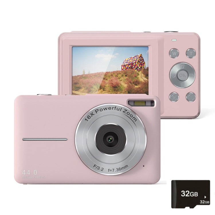 DC403L-AF 2.4-Inch 16X Zoom HD Digital Camera Mini Children Photography Camera EU Plug(Pink+32G) - Children Cameras by PMC TechLife | Online Shopping South Africa | PMC TechLife | Buy Now Pay Later Mobicred