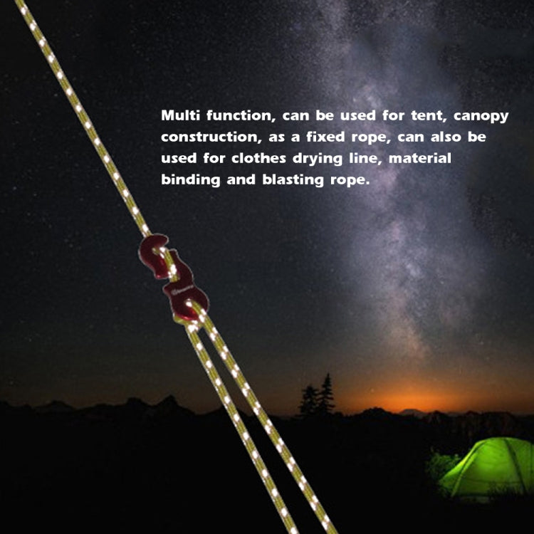 4m x 6 Rolls Outdoor Camping Tent Canopy Wind Rope Luminous Multi-Function Wind Rope Buckle Tent Fixed Rope(Figure 8 Buckle-Yellow) - Tents & Accessories by PMC TechLife | Online Shopping South Africa | PMC TechLife | Buy Now Pay Later Mobicred