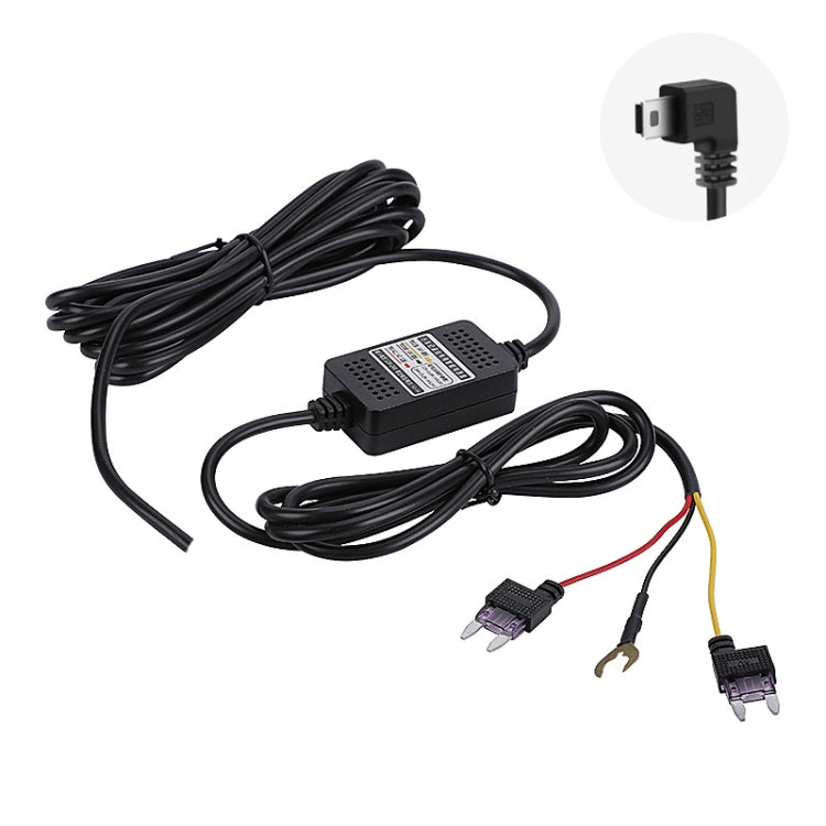 H516 Recording Step-down Line Shrinkage Video Car Charger Line Parking Monitoring Three-Core Power Cord, Model: With Fuse(Mini Left Elbow) - Cables & Connectors by PMC TechLife | Online Shopping South Africa | PMC TechLife | Buy Now Pay Later Mobicred