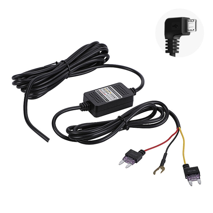 H516 Recording Step-down Line Shrinkage Video Car Charger Line Parking Monitoring Three-Core Power Cord, Model: With Fuse(Micro Right Elbow) - Cables & Connectors by PMC TechLife | Online Shopping South Africa | PMC TechLife | Buy Now Pay Later Mobicred