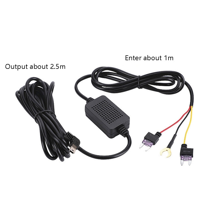 H516 Recording Step-down Line Shrinkage Video Car Charger Line Parking Monitoring Three-Core Power Cord, Model: With Fuse(Micro Left Elbow) - Cables & Connectors by PMC Jewellery | Online Shopping South Africa | PMC Jewellery | Buy Now Pay Later Mobicred