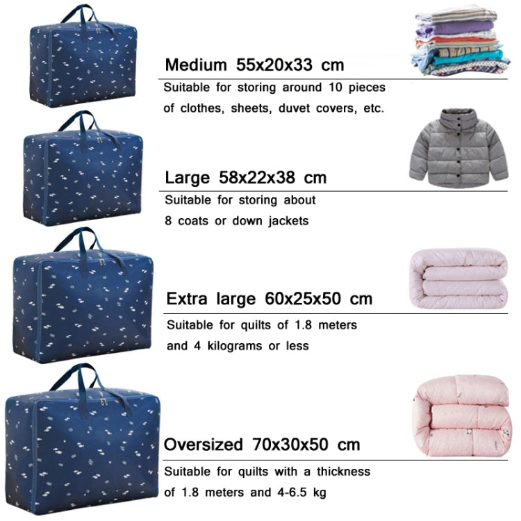 Oxford Cloth Quilt Moisture-Proof & Waterproof Storage Bag Zipper Portable Moving Luggage Bag, Specification: 55x33x20cm(Pink Square) - Storage Bags by PMC Jewellery | Online Shopping South Africa | PMC Jewellery