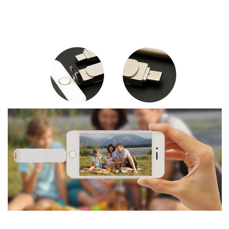 256GB USB 3.0 + 8 Pin + USB-C / Type-C 3 in 1 Phone Computer Rotatable Metal U-Disk - USB Flash Drives by PMC Jewellery | Online Shopping South Africa | PMC Jewellery | Buy Now Pay Later Mobicred