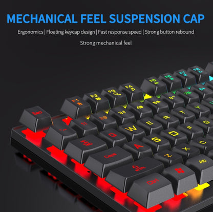 FOREV FV-Q305S Colorful Luminous Wired Spanish Keyboard and Mouse Set(Black) - Wired Keyboard by PMC Jewellery | Online Shopping South Africa | PMC Jewellery | Buy Now Pay Later Mobicred