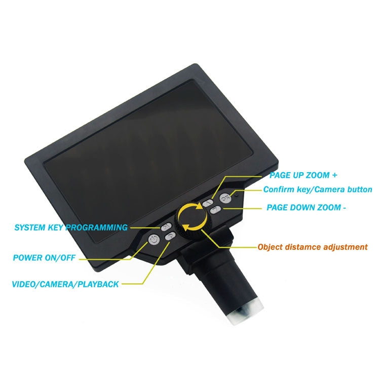 G1200D 7 Inch LCD Screen 1200X Portable Electronic Digital Desktop Stand Microscope(AU Plug With Battery) - free shipping - PMC Jewellery - Order now!