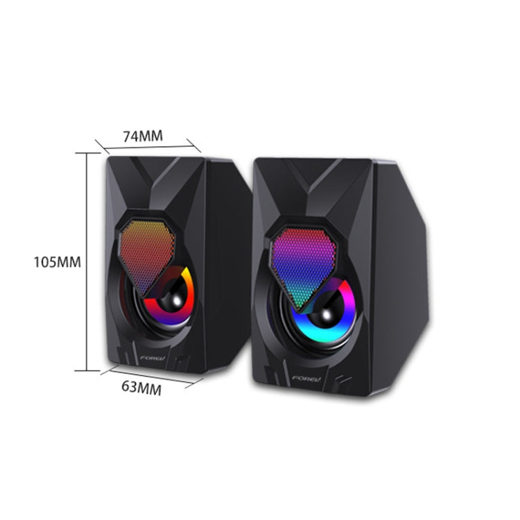 FOREV FV-209 One Pair Digital Mini Speakers Multimedia Colorful Lights Subwoofer Small Speaker - free shipping - PMC Jewellery - Order now!