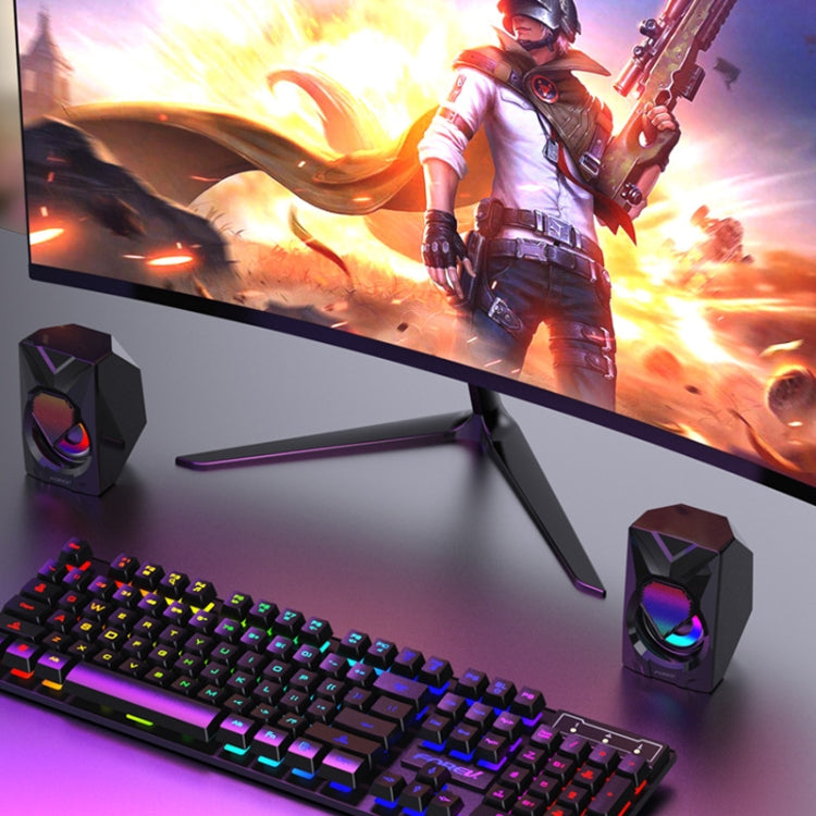 FOREV FV-209 One Pair Digital Mini Speakers Multimedia Colorful Lights Subwoofer Small Speaker - free shipping - PMC Jewellery - Order now!