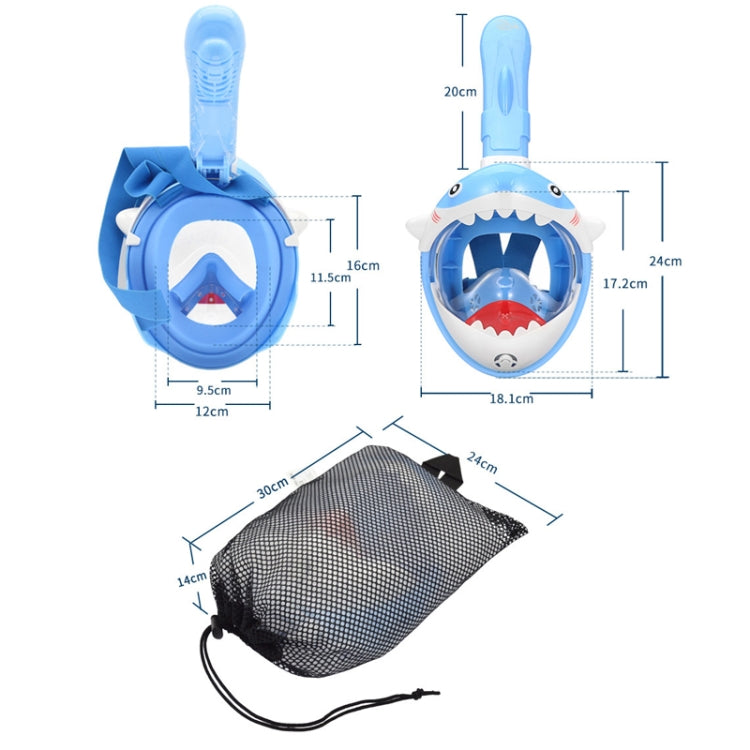 Cartoon Kids Full Dry Diving Mask Swimming Anti-Fog Snorkeling Mask, Size: XS(Shark Blue) - Diving Mask by PMC TechLife | Online Shopping South Africa | PMC TechLife | Buy Now Pay Later Mobicred
