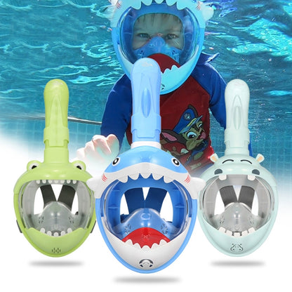 Cartoon Kids Full Dry Diving Mask Swimming Anti-Fog Snorkeling Mask, Size: XS(Shark Pink) - Diving Mask by PMC Jewellery | Online Shopping South Africa | PMC Jewellery | Buy Now Pay Later Mobicred