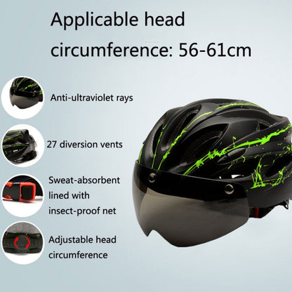 RZ285 Bicycle Outdoor Riding Helmet With Goggles(Black White) - Protective Helmet & Masks by PMC Jewellery | Online Shopping South Africa | PMC Jewellery | Buy Now Pay Later Mobicred