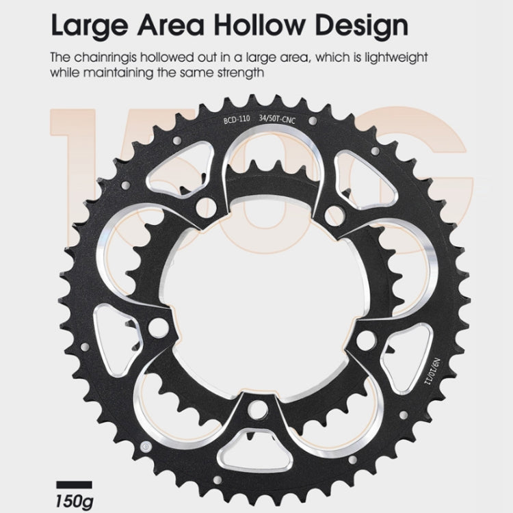 WEST BIKING 34T-50T Road Bike Racing Folding Chainwheel(Black) - free shipping - PMc TechLife - Order now!