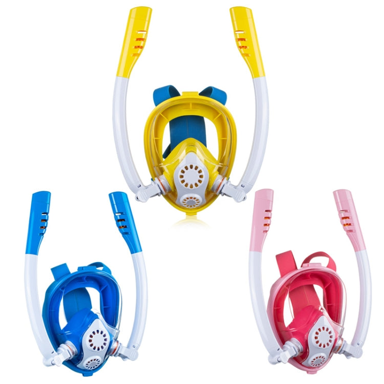 Kids Double Tube Full Dry Silicone Diving  Snorkeling Mask Swimming Glasses, Size: XS(White Yellow) - Diving Mask by PMC TechLife | Online Shopping South Africa | PMC TechLife | Buy Now Pay Later Mobicred