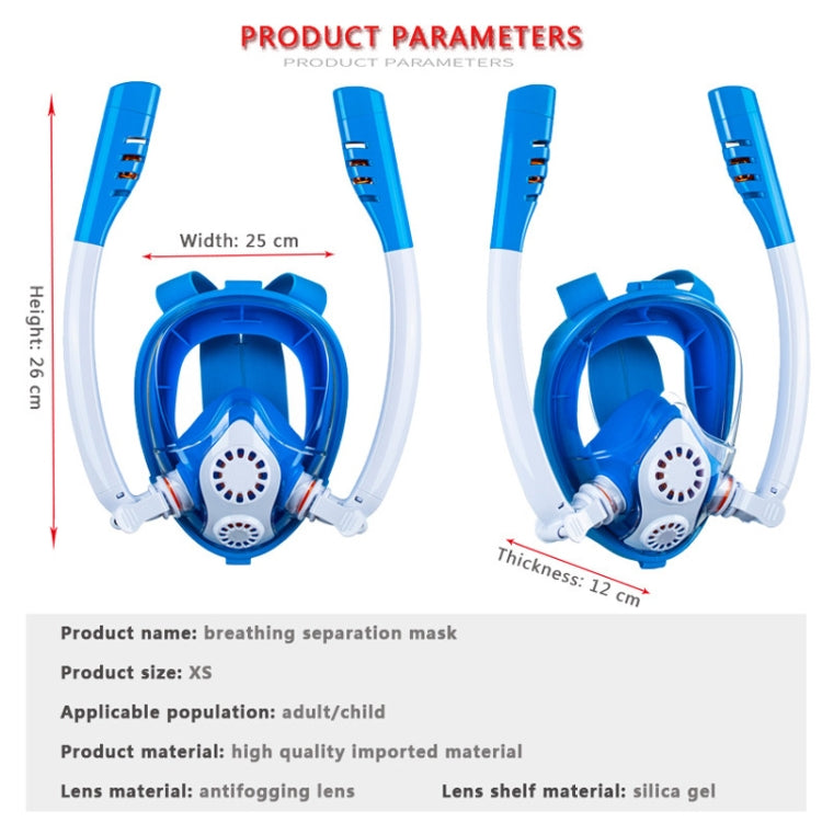 Kids Double Tube Full Dry Silicone Diving  Snorkeling Mask Swimming Glasses, Size: XS(White Blue) - Diving Mask by PMC TechLife | Online Shopping South Africa | PMC TechLife | Buy Now Pay Later Mobicred