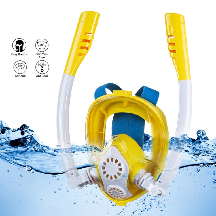 Kids Double Tube Full Dry Silicone Diving  Snorkeling Mask Swimming Glasses, Size: XS(White Yellow) - Diving Mask by PMC TechLife | Online Shopping South Africa | PMC TechLife | Buy Now Pay Later Mobicred