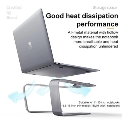 BONERUY P49 Aluminium Alloy Heat-Dissipating Notebook Holder Storage Heightened Holder(Grey) - Laptop Stand by BONERUY | Online Shopping South Africa | PMC Jewellery | Buy Now Pay Later Mobicred