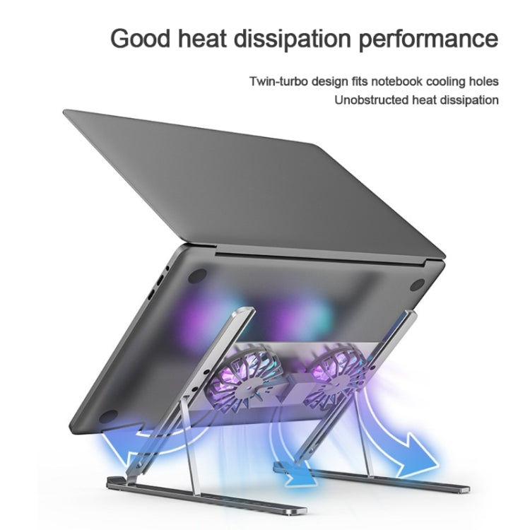 BONERUY P11F Notebook Cooling Bracket Fan Aluminum Alloy Radiator, Colour: Grey - Cooling Pads by BONERUY | Online Shopping South Africa | PMC Jewellery | Buy Now Pay Later Mobicred