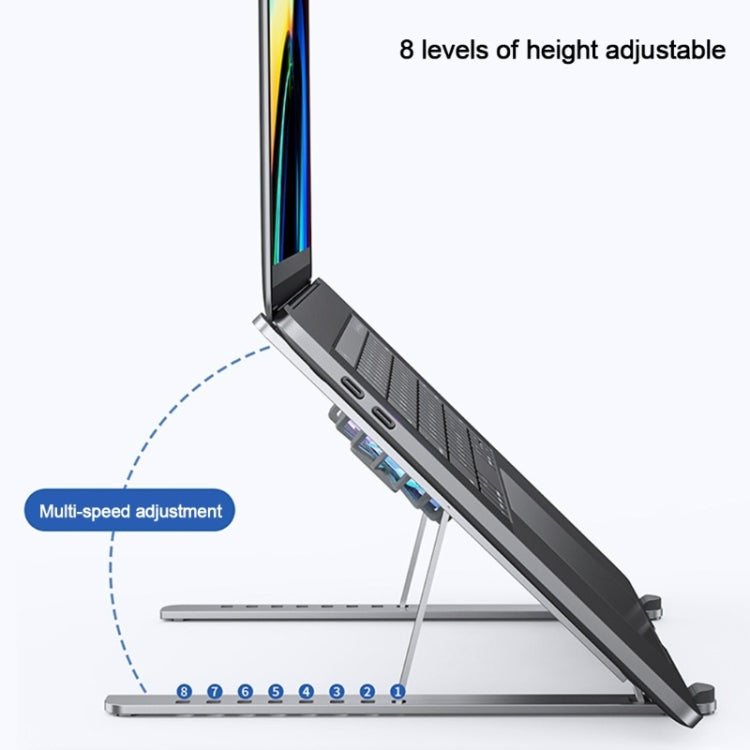 BONERUY P11F Notebook Cooling Bracket Fan Aluminum Alloy Radiator, Colour:  Gray with Type-C Cable - free shipping - PMC Jewellery - Order now!