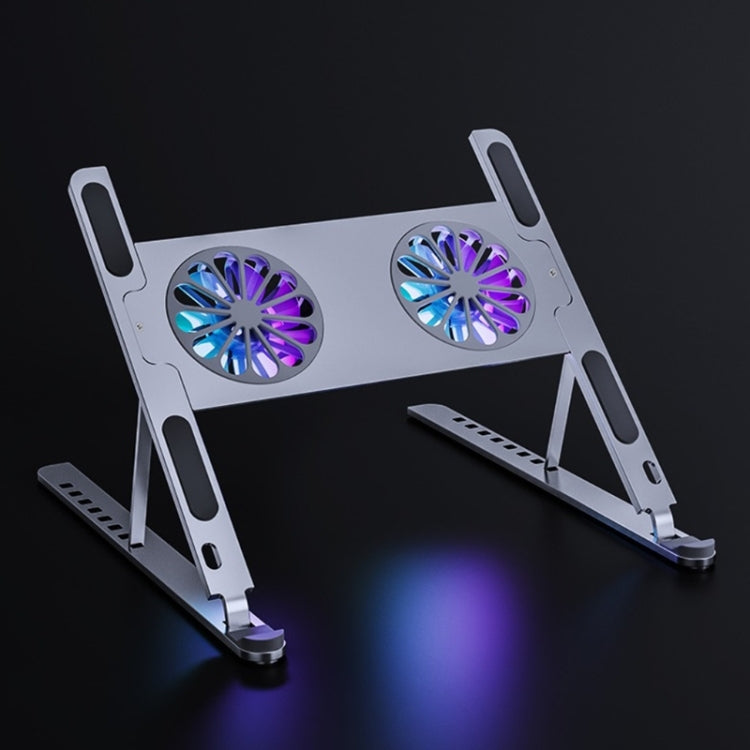 BONERUY P11F Notebook Cooling Bracket Fan Aluminum Alloy Radiator, Colour:  Gray with Type-C Cable - free shipping - PMC Jewellery - Order now!
