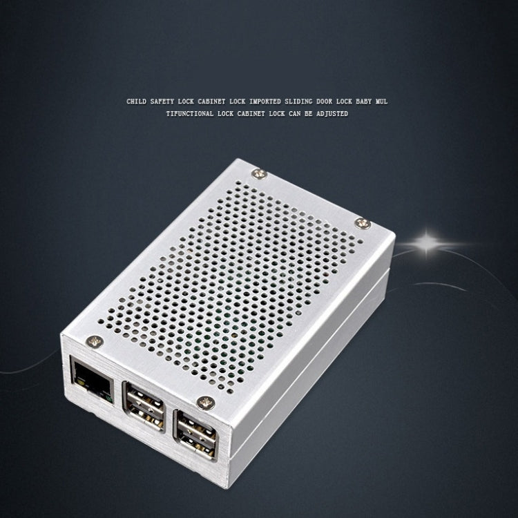 Aluminum Alloy Shell Grid Cooling Box For Raspberry Pi 3 Model B Pi 2/B + Silver with Fan - Raspberry Pi Accessories by PMC Jewellery | Online Shopping South Africa | PMC Jewellery | Buy Now Pay Later Mobicred