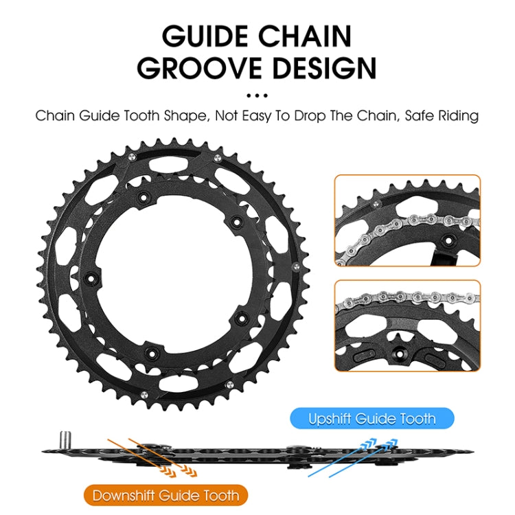 WEST BIKING YP0719274 53-39T Road Bike Crank Racing Double Disc(Black) - free shipping - PMc TechLife - Order now!