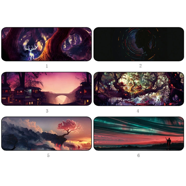 Hand-Painted Fantasy Pattern Mouse Pad, Size: 300 x 800 x 5mm Seaming(2 Silhouettes) - Mouse Pads by PMC TechLife | Online Shopping South Africa | PMC TechLife | Buy Now Pay Later Mobicred