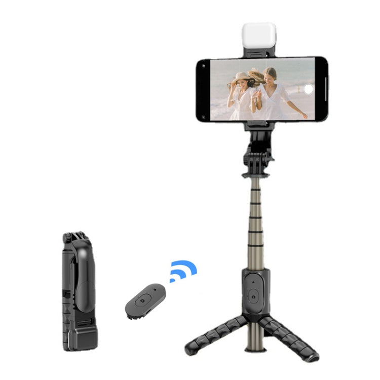 Mini Selfie Stick Integrated Multifunctional Bluetooth Selfie, Specification: Q10S 70cm With Fill Light - Selfie Sticks by PMC Jewellery | Online Shopping South Africa | PMC Jewellery | Buy Now Pay Later Mobicred