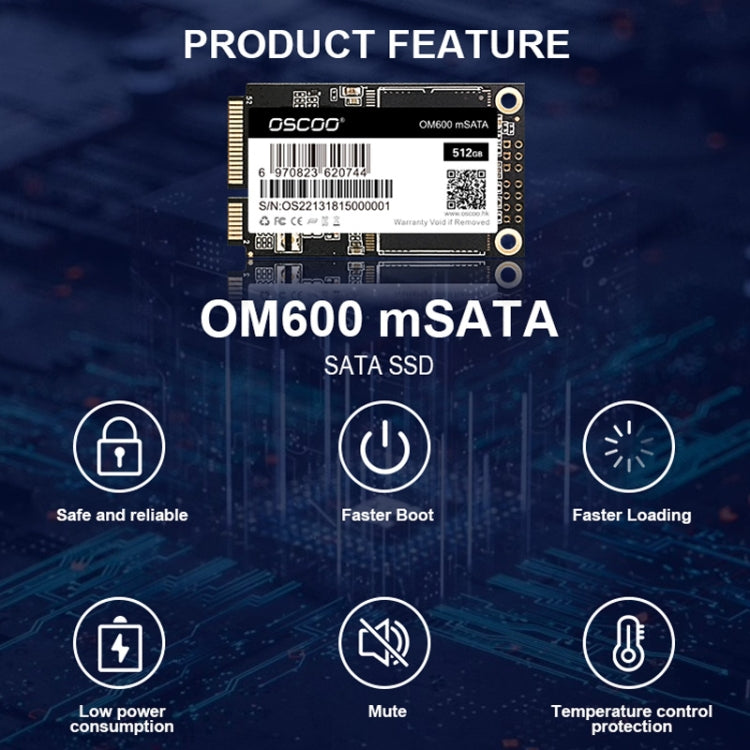 OSCOO OM600 MSATA Computer Solid State Drive, Capacity: 1TB - Solid State Drives by OSCOO | Online Shopping South Africa | PMC Jewellery | Buy Now Pay Later Mobicred