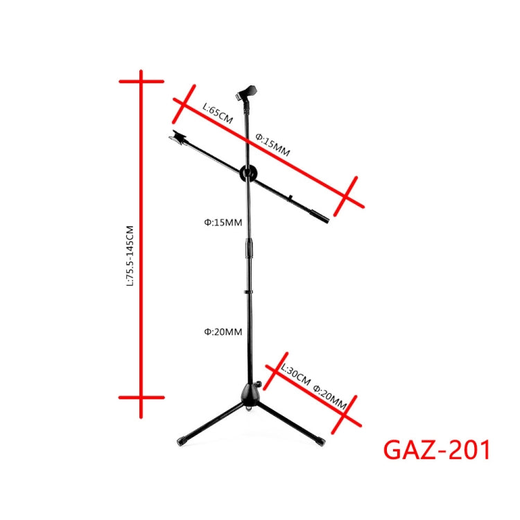 Single Rod Floor Formula Adjustable Microphone Bracket, Style: GAZ-201 - Stand by PMC Jewellery | Online Shopping South Africa | PMC Jewellery | Buy Now Pay Later Mobicred