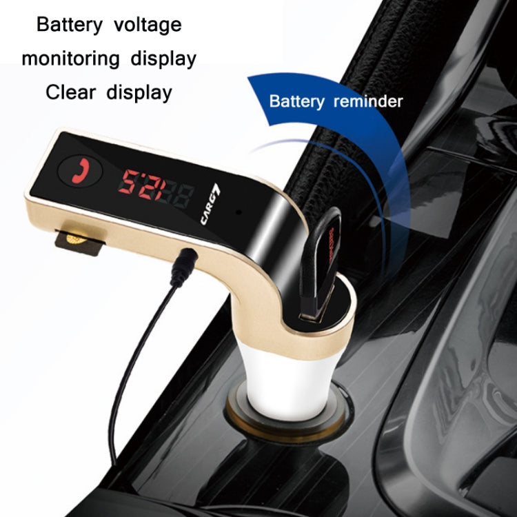 G7 Car Hands-Free Bluetooth FM Player MP3(Gold) - Bluetooth Car Kits by PMC TechLife | Online Shopping South Africa | PMC TechLife | Buy Now Pay Later Mobicred