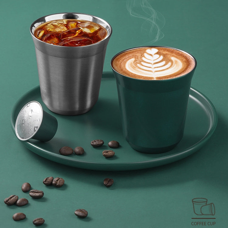 304 Stainless Steel Coffee Capsule Cup Double Insulation Coffee Cup, Style: Large Green - free shipping - PMC TechLife - Order now!